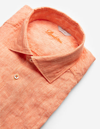 Regular Skjorta Linne Ljus Orange