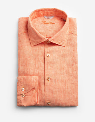 Slimline Skjorta Linne Ljus Orange