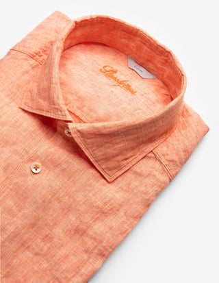 Slimline Skjorta Linne Ljus Orange