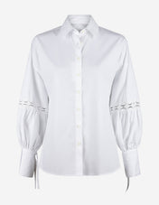 Lizette Blus Bomull Vit