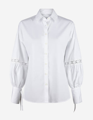 Lizette Blus Bomull Vit