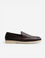 Boat Loafer Sko Präglat Läder Brun