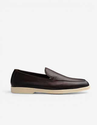 Boat Loafer Sko Präglat Läder Brun