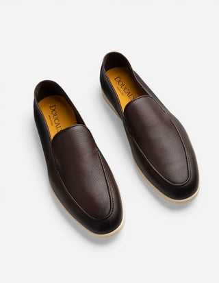 Boat Loafer Sko Präglat Läder Brun