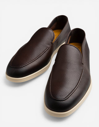 Boat Loafer Sko Präglat Läder Brun