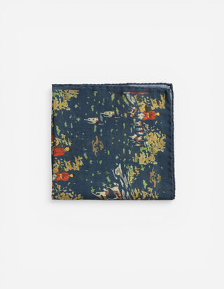 Bröstnäsduk Pochette Ullblandning Mörkblå Mönstrad One Size