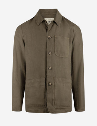 Constantin Overshirt Linne Olivgrön
