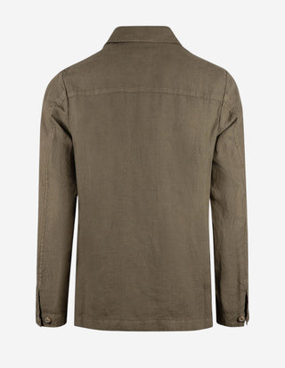Constantin Overshirt Linne Olivgrön