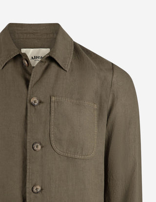 Constantin Overshirt Linne Olivgrön
