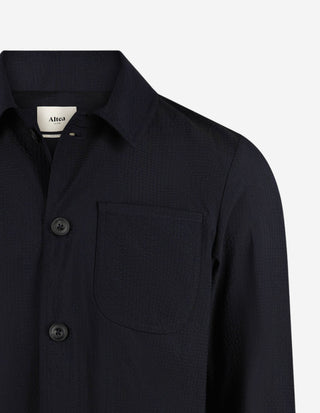Constantin Overshirt Seersucker Marinblå