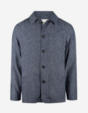 Constantin Overshirt Linne Bomull Denimblå