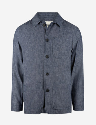Constantin Overshirt Linne Bomull Denimblå