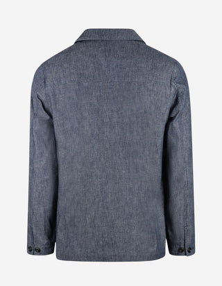 Constantin Overshirt Linne Bomull Denimblå