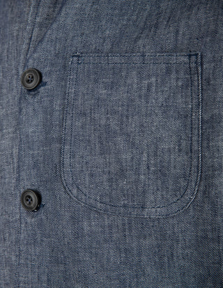 Constantin Overshirt Linne Bomull Denimblå