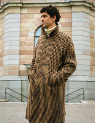 Mac Raglan Rock Harris Tweed Brun