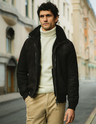 Blouson Jacka Shearling Brun
