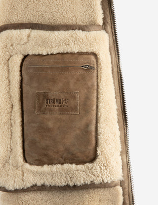 Pilot Shearling Jacka Vintage Grönbeige
