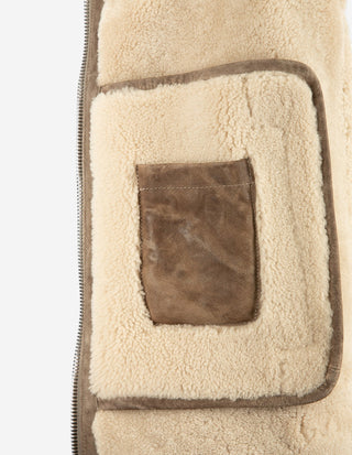 Pilot Shearling Jacka Vintage Grönbeige