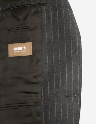 Firenze Kostym Ullflanell Kritstrecksrandig Grå