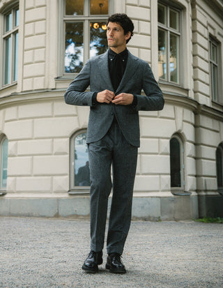 Firenze Byxa Frontveck Moon Tweed Fiskben Grå
