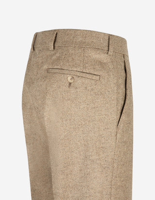 Firenze Byxa Frontveck Moon Tweed Fiskben Beige