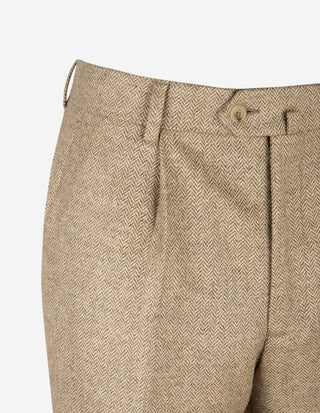 Firenze Byxa Frontveck Moon Tweed Fiskben Beige