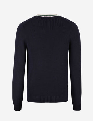 Trent Retro Cardigan Bomull Marinblå