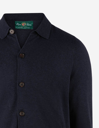 Tyneham Cardigan Bomull Cashmere Marinblå