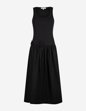 Rib Midi Klänning Svart