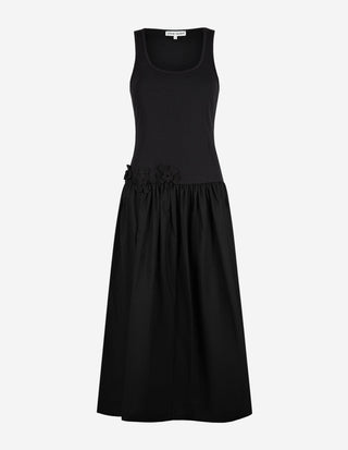 Rib Midi Klänning Svart