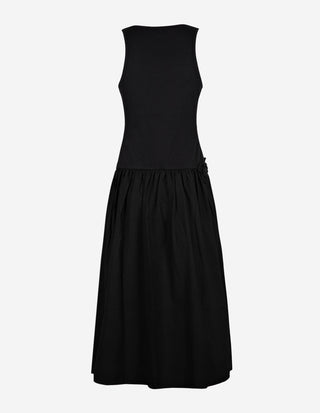 Rib Midi Klänning Svart
