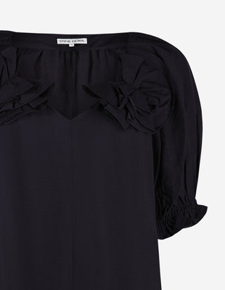Puffärmsklänning Navy
