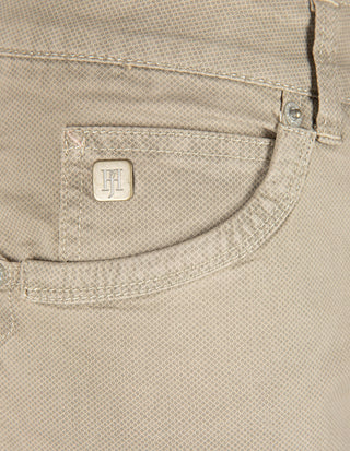Fiji Print Femficksbyxa Ljusbeige