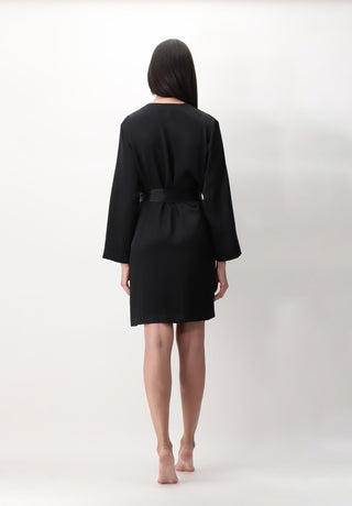 Kimono Siden Svart