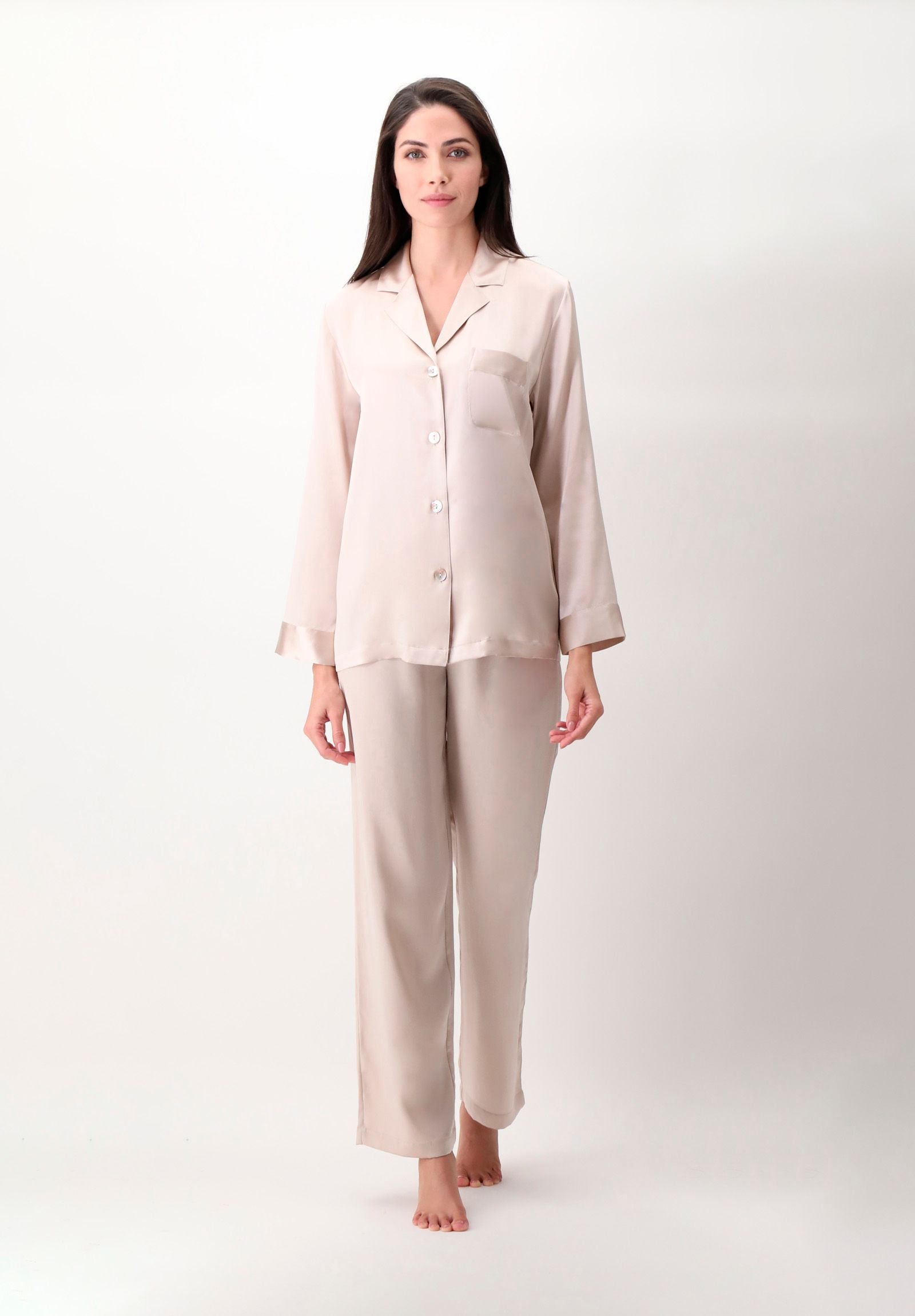 Pyjamas Siden Champagne