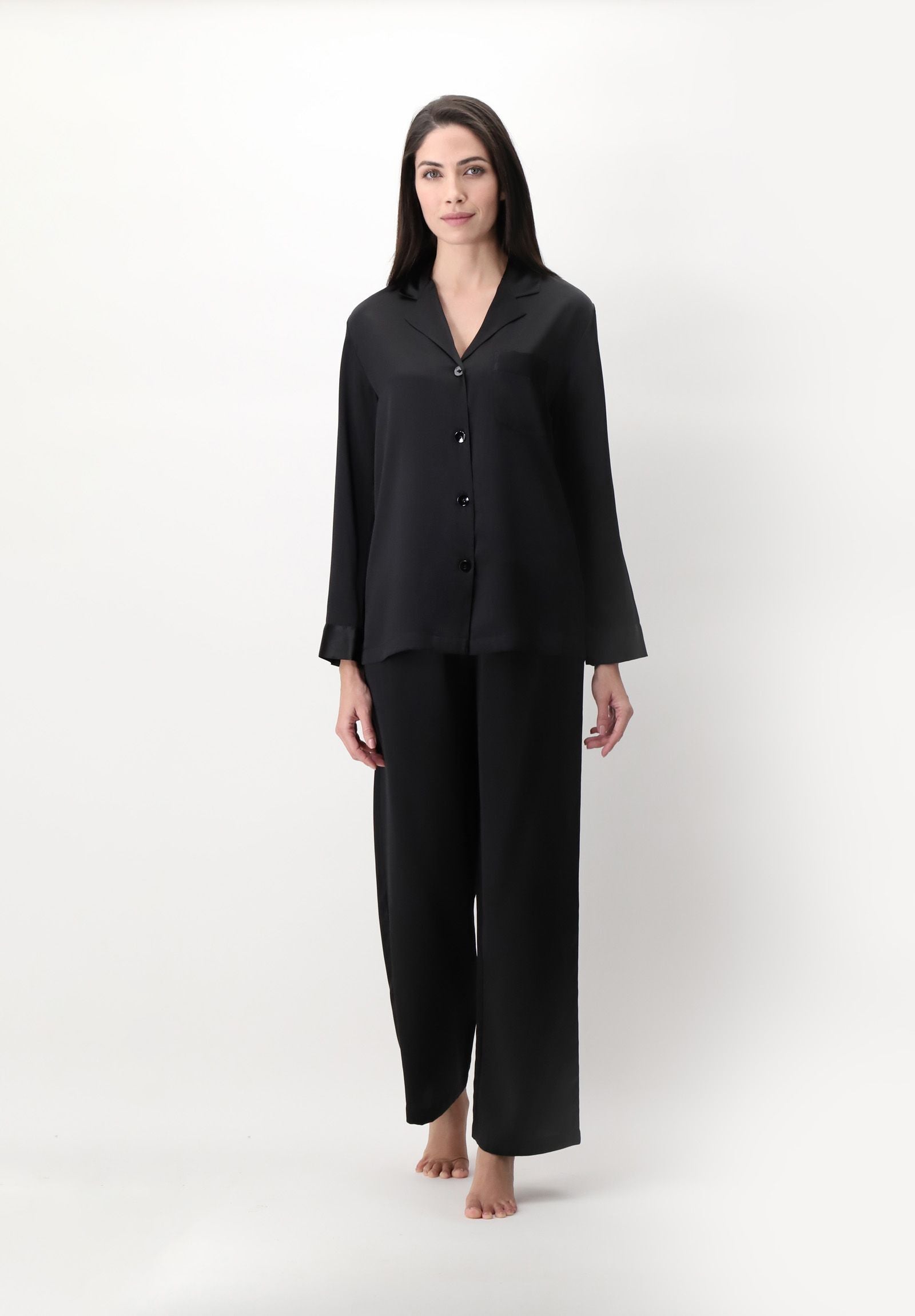 Pyjamas Siden Svart