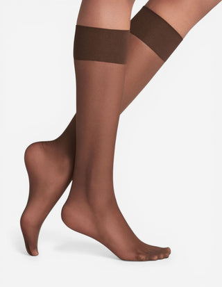 Pure Matt Knee High 20 DEN Knästrumpor Mörkbrun