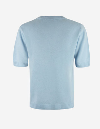 Signe T-shirt Ull/Cashmere Ljusblå