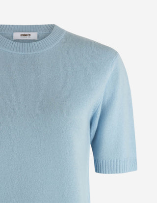 Signe T-shirt Ull/Cashmere Ljusblå