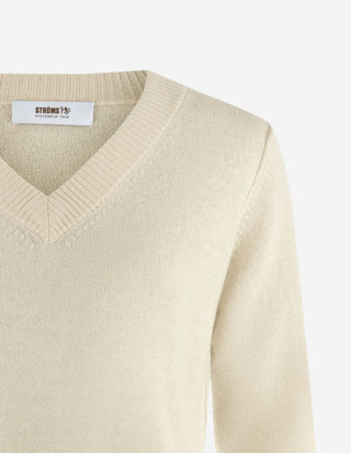 Sol V-Neck Ull/Cashmere Ljusbeige