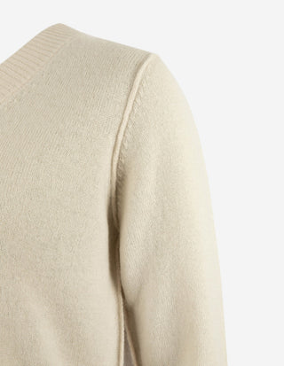 Sol V-Neck Ull/Cashmere Ljusbeige