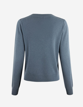 Sol V-Neck Ull/Cashmere Blå