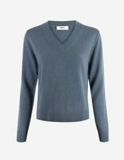 Sol V-Neck Ull/Cashmere Blå