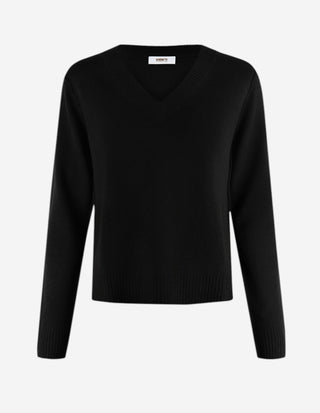 Sol V-Neck Ull/Cashmere Svart