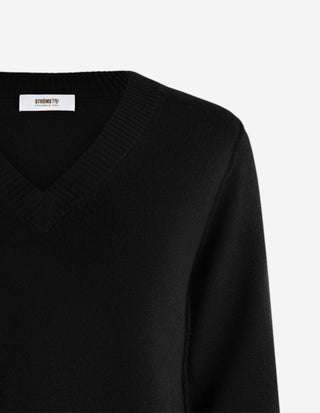 Sol V-Neck Ull/Cashmere Svart