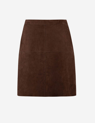 New Elsie Kjol Mocka Mörkbrun