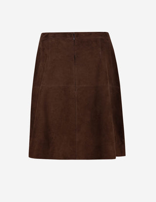 New Elsie Kjol Mocka Mörkbrun