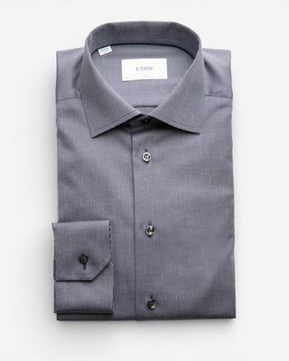Slim Fit Skjorta Semi Solid Twill Marinblå
