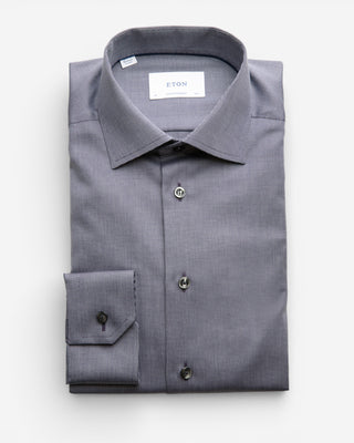 Contemporary Fit Skjorta Semi Solid Twill Marinblå