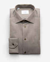 Contemporary Fit Skjorta Semi Solid Twill Brun